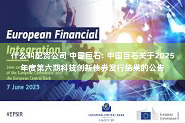 什么叫配资公司 中国巨石: 中国巨石关于2025年度第六期科技创新债券发行结果的公告
